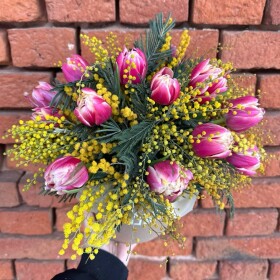 Букет дня "Натуральный  сухоцветов" в ящике фото