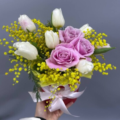 Букет дня "Натуральный  сухоцветов" в ящике фото