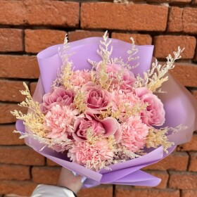 Букет дня "Натуральный  сухоцветов" в ящике фото