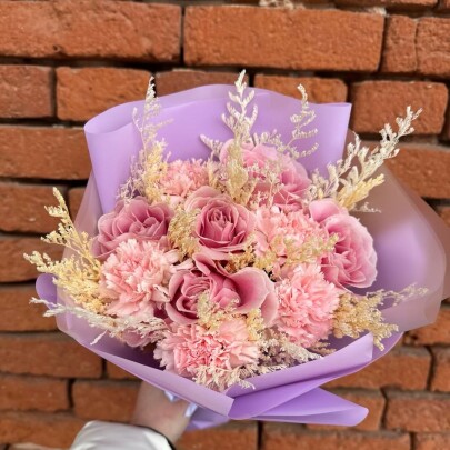 Букет дня "Натуральный  сухоцветов" в ящике фото