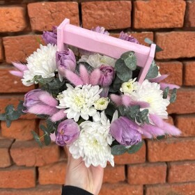 Букет дня "Натуральный  сухоцветов" в ящике фото