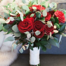 Букет Невесты "Розы С Эвкалиптом" фото