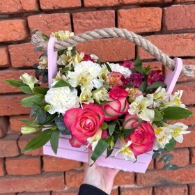 Букет дня "Натуральный  сухоцветов" в ящике фото