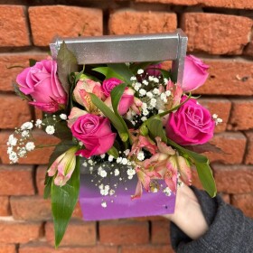 Букет дня "Натуральный  сухоцветов" в ящике фото