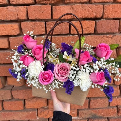 Букет дня "Натуральный  сухоцветов" в ящике фото