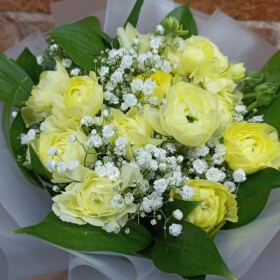 Букет дня &quot;Сухоцветы №15&quot; в шляпной коробке фото