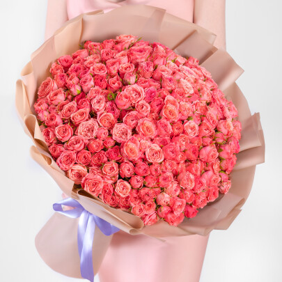 101 Роза Корал Йо Йо (60 см.) фото