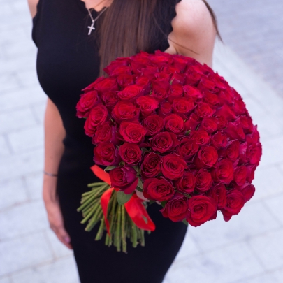 101 Красная Роза (40 см.) в упаковке фото изображение 4