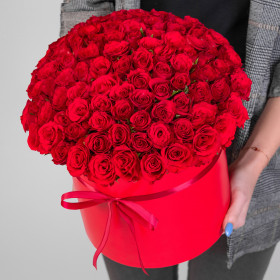 101 Красная Роза (40 см.) в коробке фото