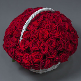101 Красная Роза (40 см.) в корзине фото