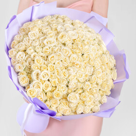 101 Кустовая Белая Роза (40 см.) фото