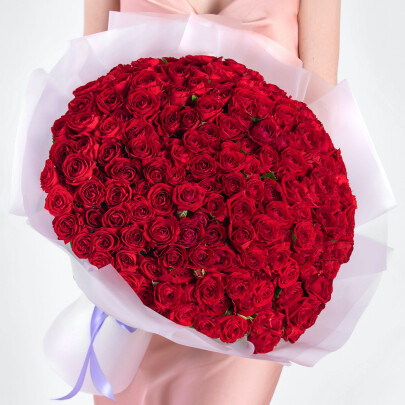 101 Кустовая Красная Роза (50 см.) фото