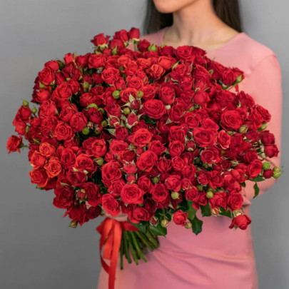 101 Кустовая Красная Роза (50 см.) фото