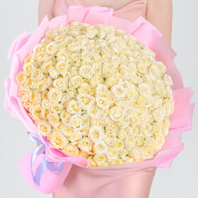 101 Кустовая Белая Роза (50 см.) фото