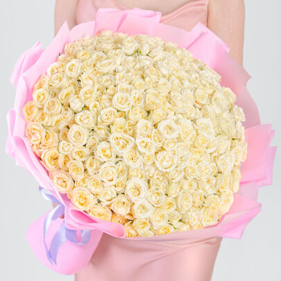 101 Кустовая Белая Роза (50 см.) фото