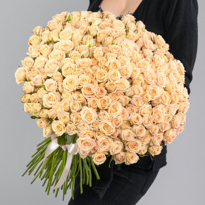 101 Кустовая Персиковая Роза (50 см.) фото