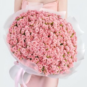 101 Кустовая Розовая Роза (40 см.) фото