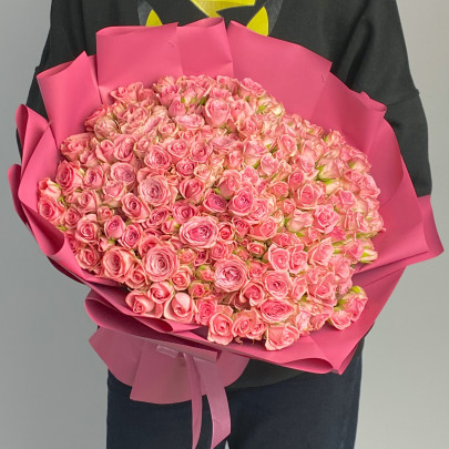 101 Кустовая Розовая Роза (40 см.) фото
