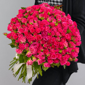 101 Кустовая Ярко-Розовая Роза (40 см.) фото