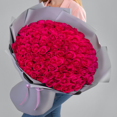 101 Малиновая Роза (70 см.) фото