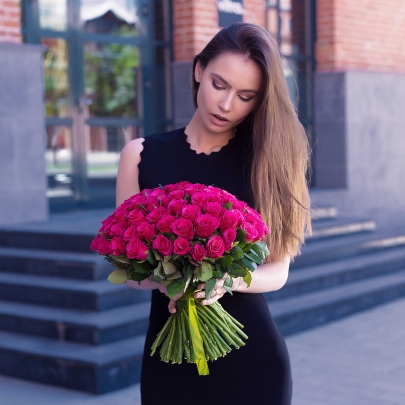 101 Малиновая Роза (40 см.) фото изображение 3