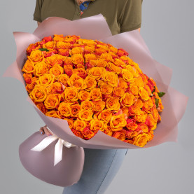 101 Оранжевая Роза (50 см.) фото