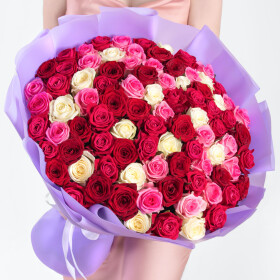 101 Роза Микс (50 см.) фото