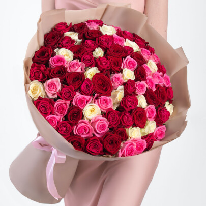 101 Роза Микс (60 см.) фото