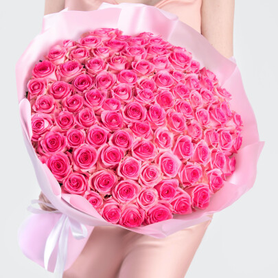 101 Ярко-Розовая Роза (40 см.) фото