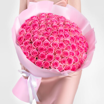 101 Ярко-Розовая Роза (60 см.) фото