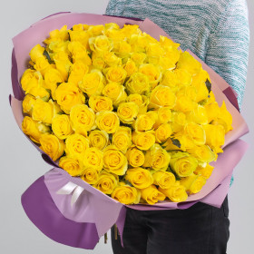 101 Желтая Роза (40 см.) фото