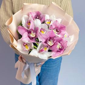 11 Бело-Розовых Орхидей фото