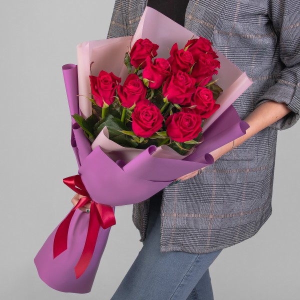 

11 Малиновых Роз (60 см.)