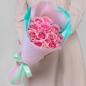 11 Розовых Роз (50 см.) фото