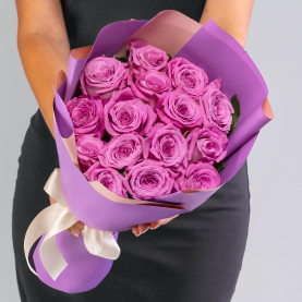15 Фиолетовых Роз (40 см.) фото