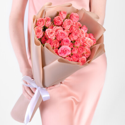 15 Роз Корал Йо Йо (60 см.) фото