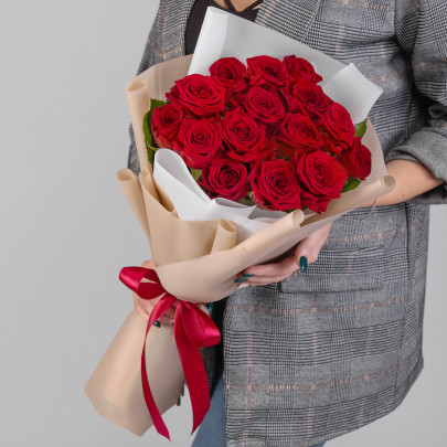 15 Красных Роз (50 см.) фото