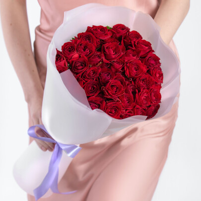 15 Кустовых Красных Роз (50 см.) фото