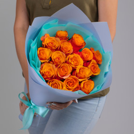 15 Оранжевых Роз (40 см.) фото