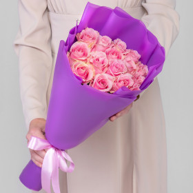 15 Розовых Роз (50 см.) фото