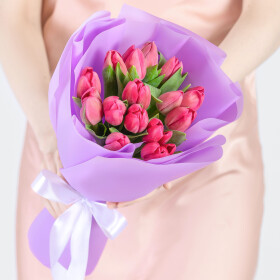 15 Розовых Тюльпанов фото