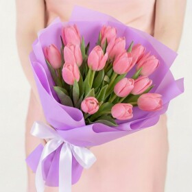 15 Розовых Тюльпанов фото