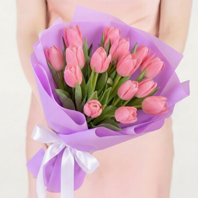 15 Розовых Тюльпанов фото