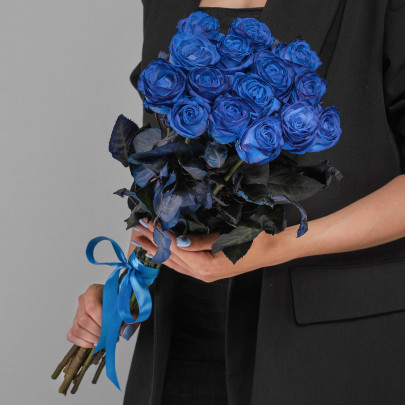 15 Синих Роз (70 см.) фото