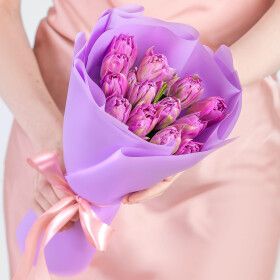 15 Сиреневых Пионовидных Тюльпанов фото