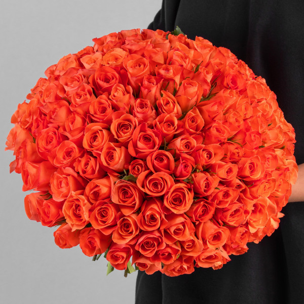 151 Ярко-Оранжевая Роза (30-40 см.)