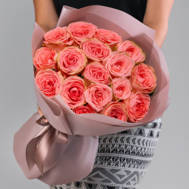 17 Розовых Роз (40 см.) фото