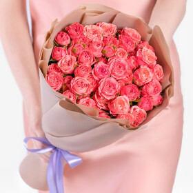 19 Роз Корал Йо-Йо (40 см.) фото