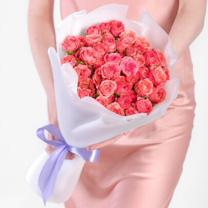 19 Роз Корал Йо Йо (50 см.) фото