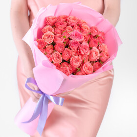 19 Роз Корал Йо Йо (60 см.) фото